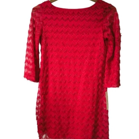 NWT Sharagano Noir Flapper Eyelash Dress - Picture 2 of 2